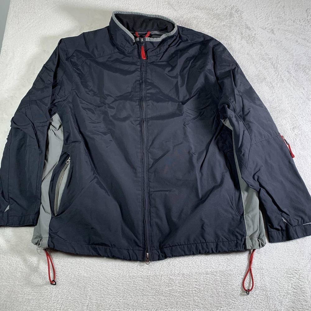 GAP Jacket‎ Mens 2XL Navy Gray Full Zip Mesh Lined Lightweight Windbreaker